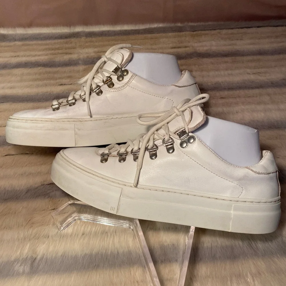 Diemme Marostica White Leather Sneakers‎ Platform Lace Up Italy Fashion Size 38